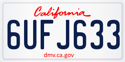 CA license plate 6UFJ633
