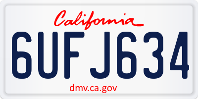 CA license plate 6UFJ634