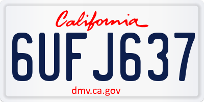 CA license plate 6UFJ637