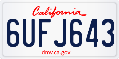 CA license plate 6UFJ643