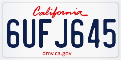 CA license plate 6UFJ645