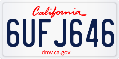 CA license plate 6UFJ646