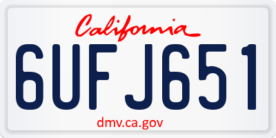 CA license plate 6UFJ651