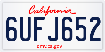 CA license plate 6UFJ652