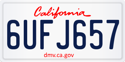 CA license plate 6UFJ657