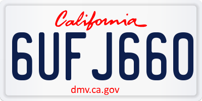 CA license plate 6UFJ660