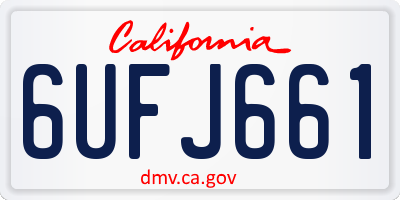 CA license plate 6UFJ661