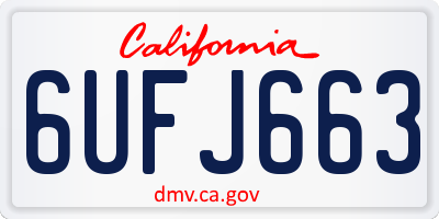 CA license plate 6UFJ663