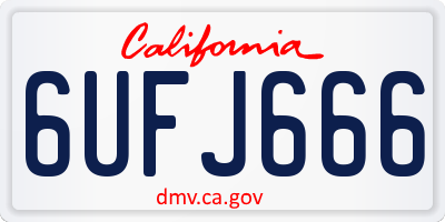 CA license plate 6UFJ666
