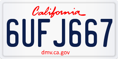 CA license plate 6UFJ667