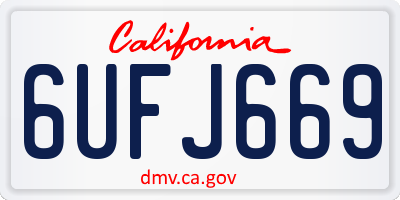 CA license plate 6UFJ669