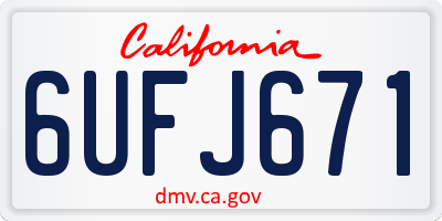CA license plate 6UFJ671