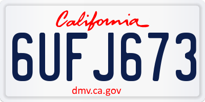 CA license plate 6UFJ673