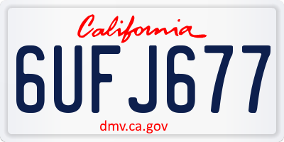 CA license plate 6UFJ677