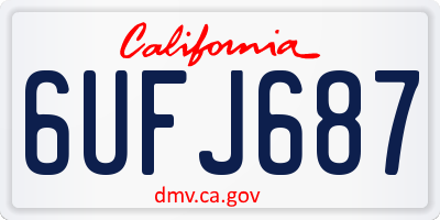 CA license plate 6UFJ687