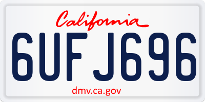 CA license plate 6UFJ696