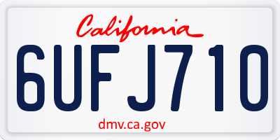 CA license plate 6UFJ710