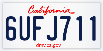 CA license plate 6UFJ711