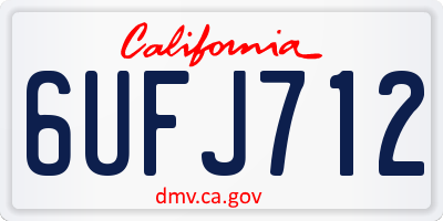 CA license plate 6UFJ712