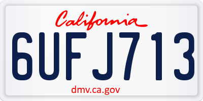 CA license plate 6UFJ713
