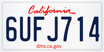 CA license plate 6UFJ714