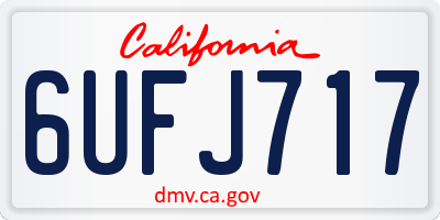 CA license plate 6UFJ717