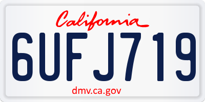 CA license plate 6UFJ719