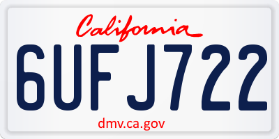 CA license plate 6UFJ722