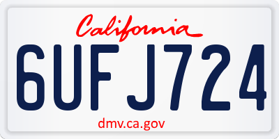 CA license plate 6UFJ724