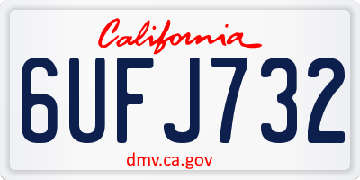 CA license plate 6UFJ732