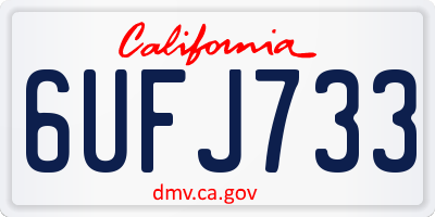 CA license plate 6UFJ733