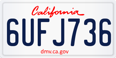 CA license plate 6UFJ736