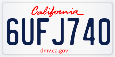 CA license plate 6UFJ740