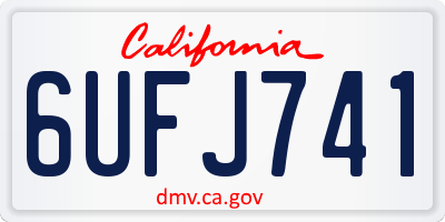 CA license plate 6UFJ741