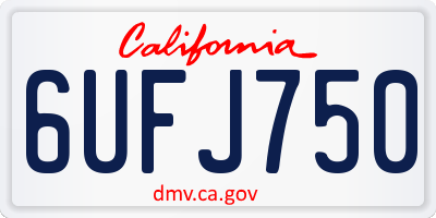 CA license plate 6UFJ750