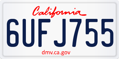 CA license plate 6UFJ755