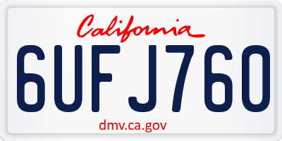 CA license plate 6UFJ760