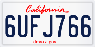 CA license plate 6UFJ766