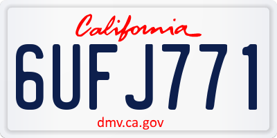 CA license plate 6UFJ771