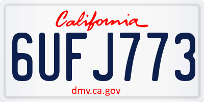 CA license plate 6UFJ773