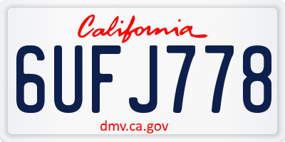 CA license plate 6UFJ778