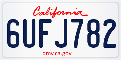 CA license plate 6UFJ782