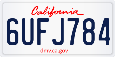 CA license plate 6UFJ784