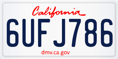 CA license plate 6UFJ786