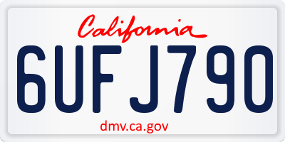 CA license plate 6UFJ790
