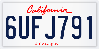 CA license plate 6UFJ791