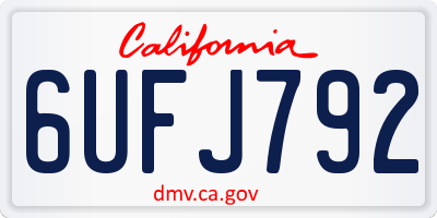 CA license plate 6UFJ792