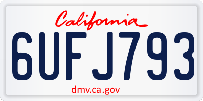 CA license plate 6UFJ793