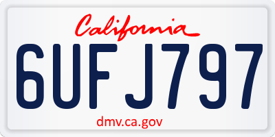 CA license plate 6UFJ797