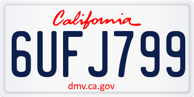 CA license plate 6UFJ799